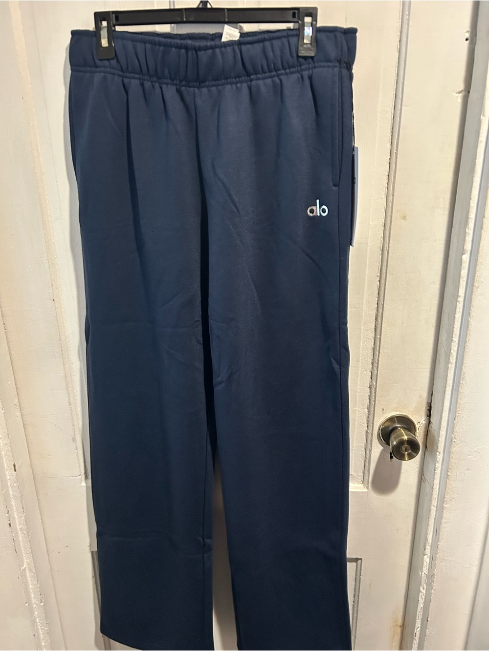 Unisex ALO Yoga Navy Blue Sweatpants  with pockets and dry string drawstring